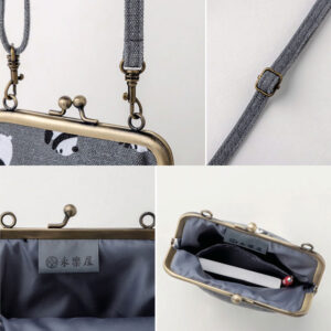 「永楽屋 細辻伊兵衛商店 パンダ柄 がま口 スマホショルダーBAG BOOK」仕様