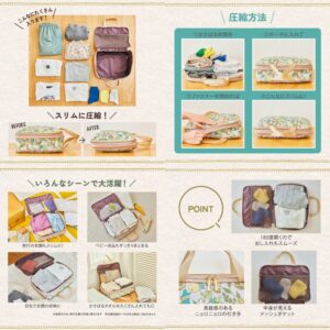 ムーミン2025年6月発売ムック本新刊 MOOMIN 閉めるだけでスリムに! たっぷり入る圧縮収納ポーチ BOOKの使用例