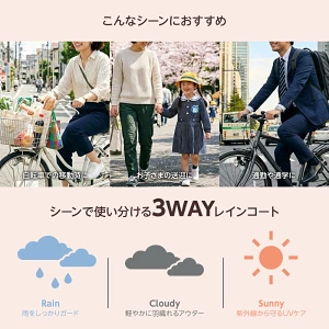 楽天市場 京童工房リュックも背負ったままでOK! レインコート 袖付きレインポンチョ