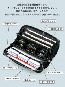 JAM HOME MADE スマートに会計できる 超仕分け財布BOOK BLACK  ver.の仕様